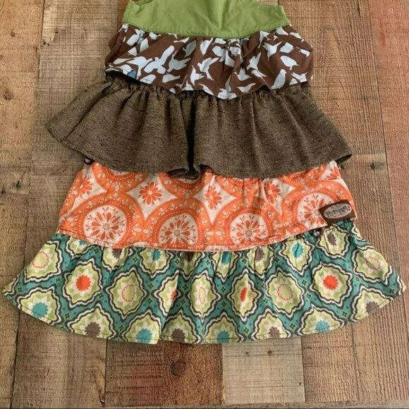 Persnickety Girls Ruffled Layered Dress M 3-4yr Multicolor Cotton Blend - Picture 4 of 6